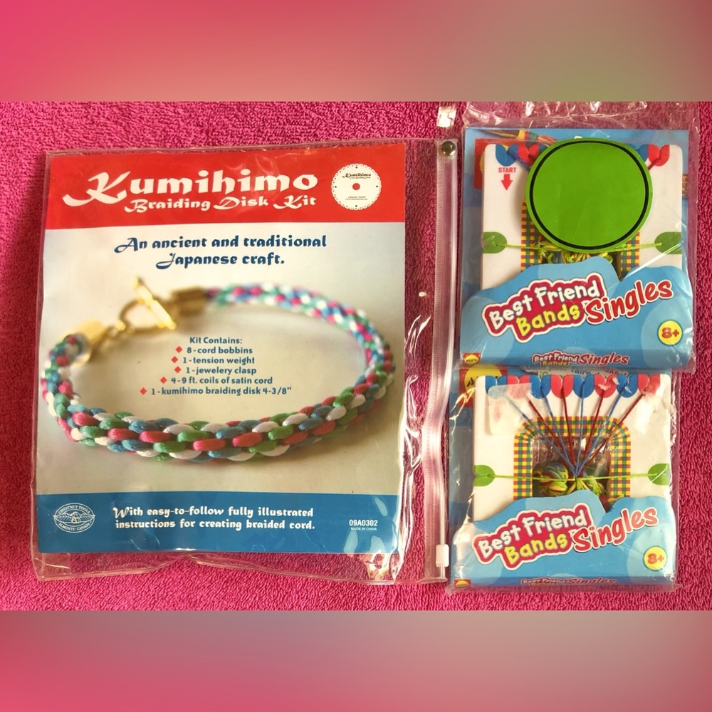 Kumihimo Braiding Disk Kit /2 Friendship Bracelet Best Friend Bands Singles Kits